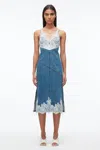 3.1 Phillip Lim Denim Slip Dress With Lace In Blue