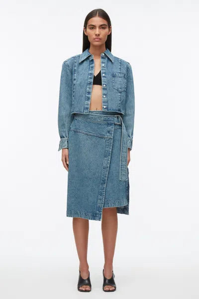 3.1 Phillip Lim Denim Wrap Skirt In Blue