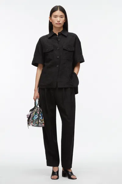 3.1 Phillip Lim Double Pleat Taper Trouser In Black