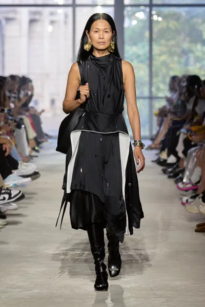 3.1 Phillip Lim Draped Cascade Dress In Midnight