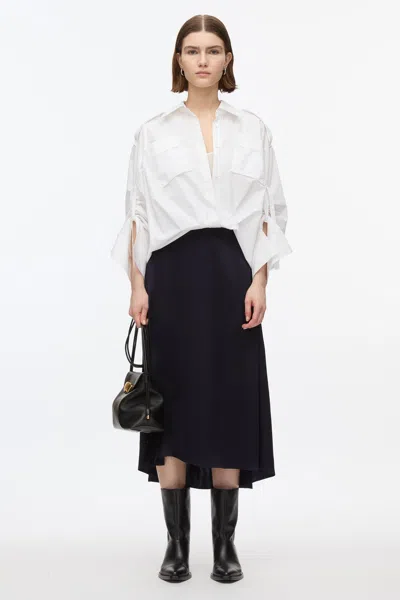 3.1 Phillip Lim Draped Shirt Combo Slip Dress In White