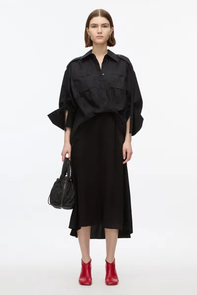 3.1 Phillip Lim Draped Shirt Combo Slip Dress In White