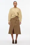 3.1 Phillip Lim Draped Sweatshirt Utility Dress In Khaki-oak