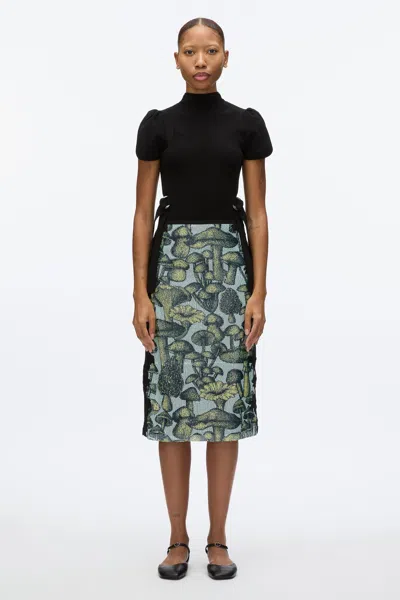 3.1 Phillip Lim Ethereal Mushroom Sequin Slip Skirt With Lace In Sky Blue Multi