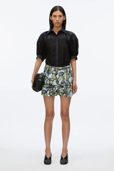 3.1 Phillip Lim Ethereal Mushroom Single Pleat Short In Ivory Multi
