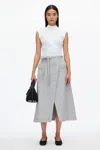 3.1 Phillip Lim Faux Wrap Skirt With Tie Waist In Cloud Grey