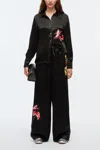 3.1 Phillip Lim Floral Bouquet Appliqué Shirt In Blk Multi