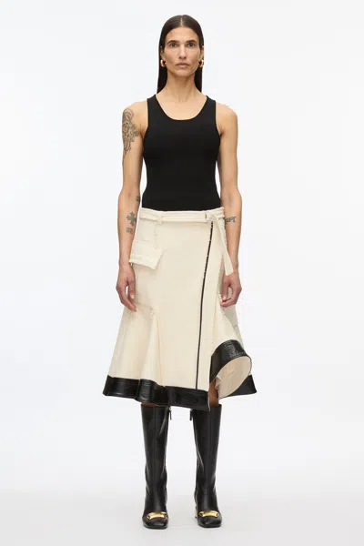 3.1 Phillip Lim Flounce Hem Tweed Skirt In White
