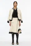 3.1 Phillip Lim Flounce Hem Tweed Skirt In Ivory-blk