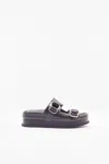 3.1 Phillip Lim Freida Double-buckle Platform Slides In Black