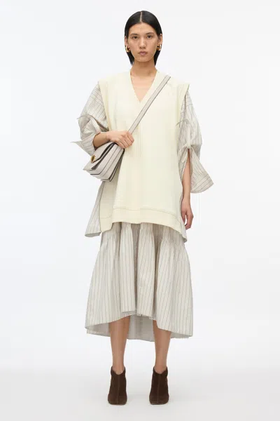 3.1 Phillip Lim French Terry Vest Combo Dress In Alabaster