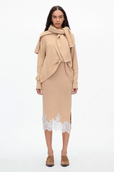 3.1 Phillip Lim French Tuck Knit Dress With Lace Trim In Hot Pink