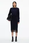 3.1 Phillip Lim French Tuck Knit Dress With Lace Trim In Hot Pink