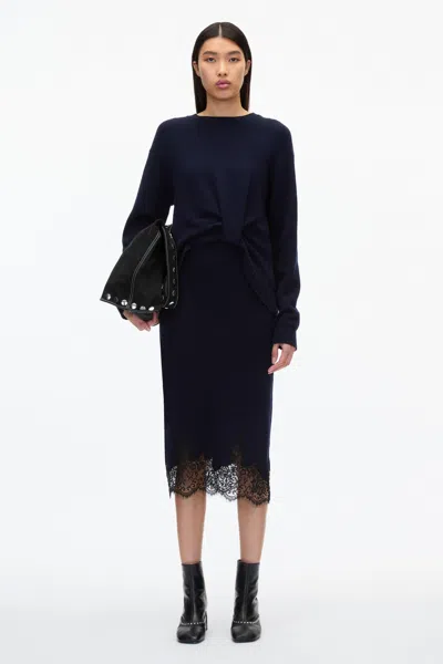 3.1 Phillip Lim French Tuck Knit Dress With Lace Trim In Hot Pink