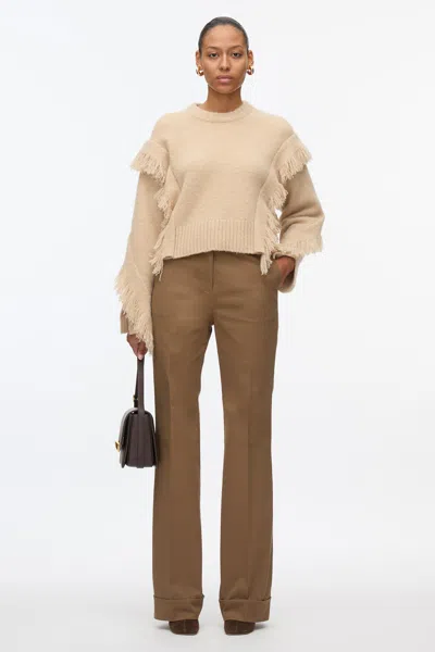 3.1 Phillip Lim Fringe Crewneck Pullover In Praline