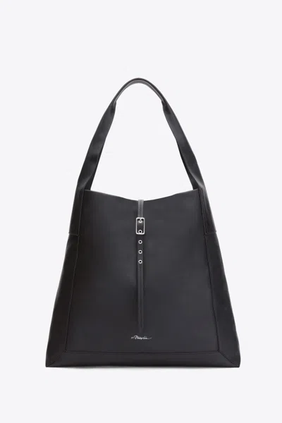 3.1 Phillip Lim Go Large Buckle Leather Shoulder Bag In Black
