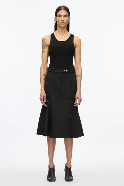 3.1 Phillip Lim Godet Utility Skirt In Black