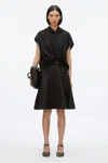 3.1 Phillip Lim Hoodie Dress With Flounce Skirt In Black-black