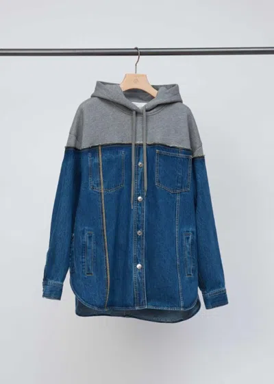 3.1 Phillip Lim Hybrid Denim Hoodie In Vintage Blue