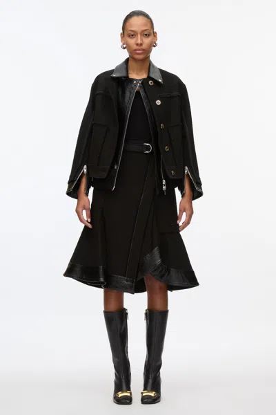 3.1 Phillip Lim Hybrid Tweed Moto Jacket In Black