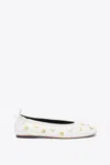 3.1 Phillip Lim Id Stretch Back Ballerina Flat With Studs In Ant. White