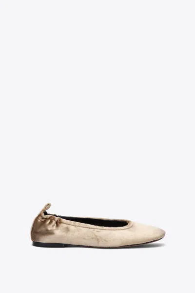 3.1 Phillip Lim Id Stretch Back Ballet Flat In Gold