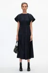 3.1 Phillip Lim Jacquard Petal Sleeve Midi Dress In Midnight Multi