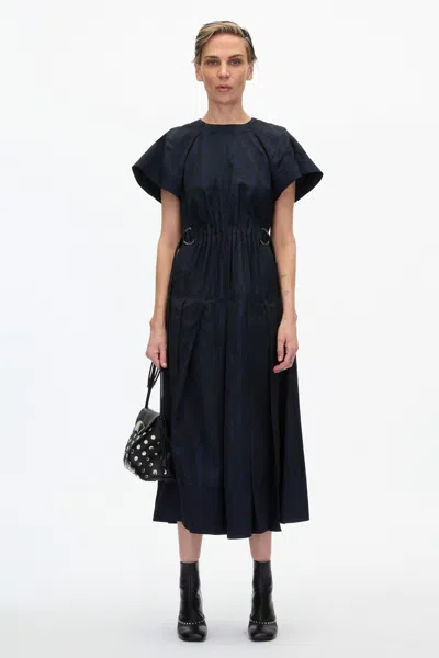 3.1 Phillip Lim Jacquard Petal Sleeve Midi Dress In Midnight Multi