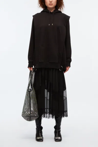 3.1 Phillip Lim Lace Trim Hoodie Dress In Ash Multi