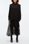 3.1 Phillip Lim Lace Trim Hoodie Dress In Blk Multi