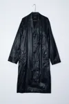 3.1 Phillip Lim Lacquered Tailoring Car Coat With Side Slits In Midnight
