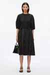 3.1 Phillip Lim Lantern Sleeve Combo Pleat Dress In Black-black