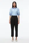 3.1 Phillip Lim Lantern Sleeve Shirt With Lattice Trim In Oxford Blue