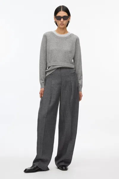 3.1 Phillip Lim Layered Knit Pullover With Keyhole In Elderberry-oxblood
