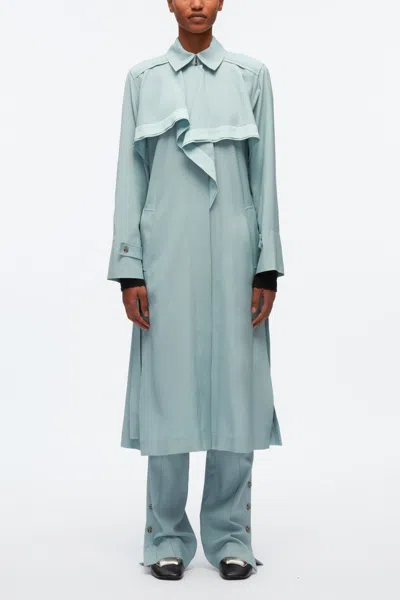 3.1 Phillip Lim Lightweight Trench Dress With Cascade Drape In Black