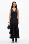 3.1 Phillip Lim Liquid Satin Tiered Gown In Black