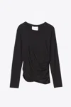 3.1 Phillip Lim Long Sleeve Draped Cotton Jersey T-shirt In Limelight
