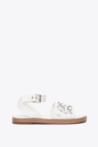 3.1 Phillip Lim Nadine Ankle Wrap Sandal With Gem Embroidery In Black