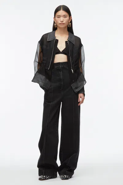 3.1 Phillip Lim Organza Belted Flounce Utility Jacket In Ivory