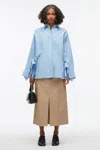 3.1 Phillip Lim Oversize Shirt With Cascade Cuff In Khaki
