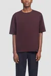 3.1 Phillip Lim Oversized Boxy Crewneck Tee In Dark Burgundy