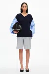 3.1 PHILLIP LIM OVERSIZED KNIT VEST WITH POPLIN SLEEVES