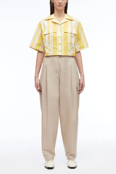 3.1 Phillip Lim Painted Stripe Cropped Shirt In Sunburst Multi
