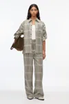 3.1 Phillip Lim Sequin Plaid Shirt Jacket In Brown Multi
