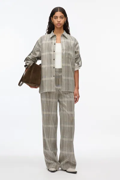 3.1 Phillip Lim Sequin Plaid Shirt Jacket In Brown Multi
