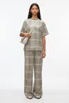 3.1 Phillip Lim Sequin Plaid Tee In Brown Multi