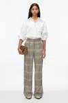 3.1 Phillip Lim Sequin Plaid Wide Leg Trouser In Brown Multi