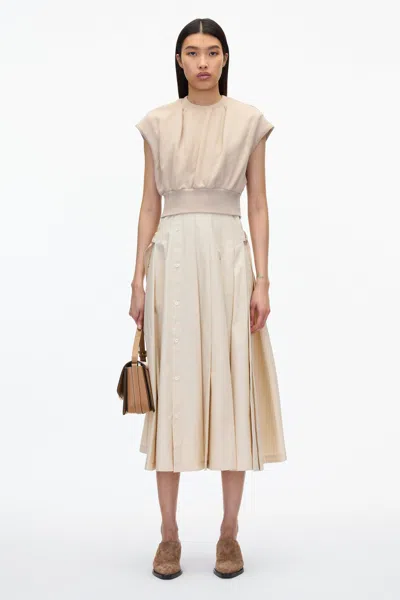 3.1 Phillip Lim Sweatshirt Combo Dress With Pleated Skirt In Concrete