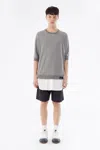 3.1 Phillip Lim Sweatshirt With Poplin Shirt Tail In Melange Grey
