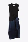 3.1 Phillip Lim T-shirt Combo Dress With Endless Lace Loop In Black-midnight